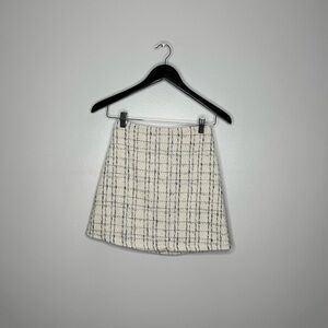 Princess Polly Cream and Black Checkered Mini Skirt